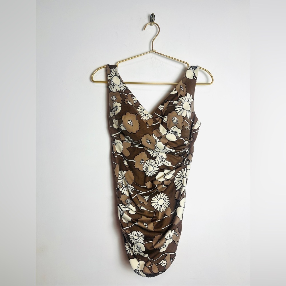 Vintage 1960s/70s Maidenform floral  Print One Piece Swimsuit  34C